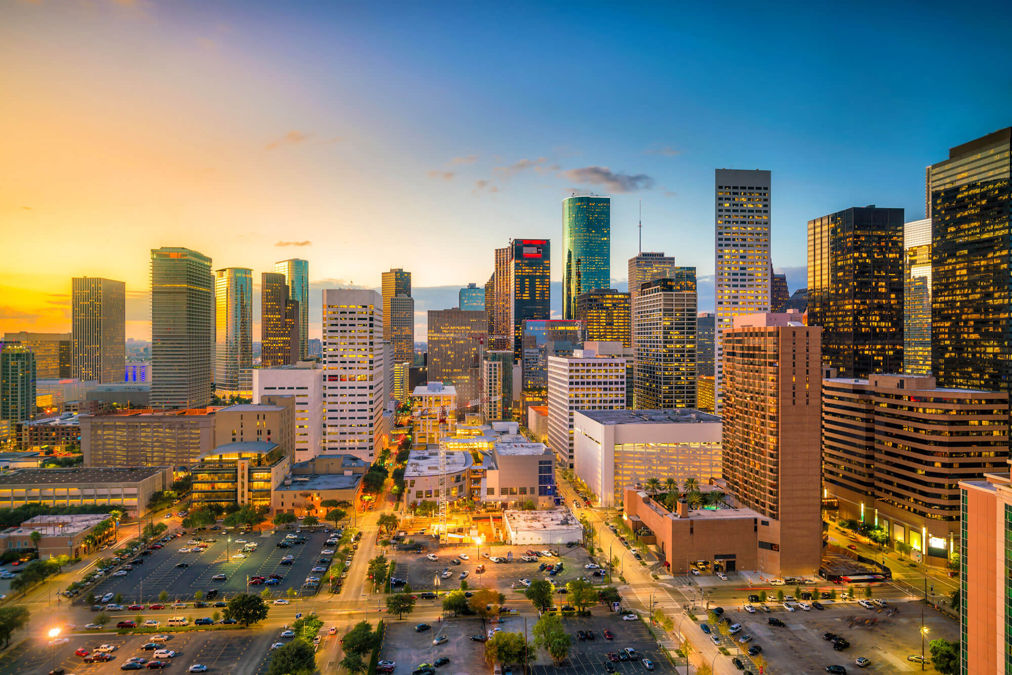 Skyline of Houston commercial properties